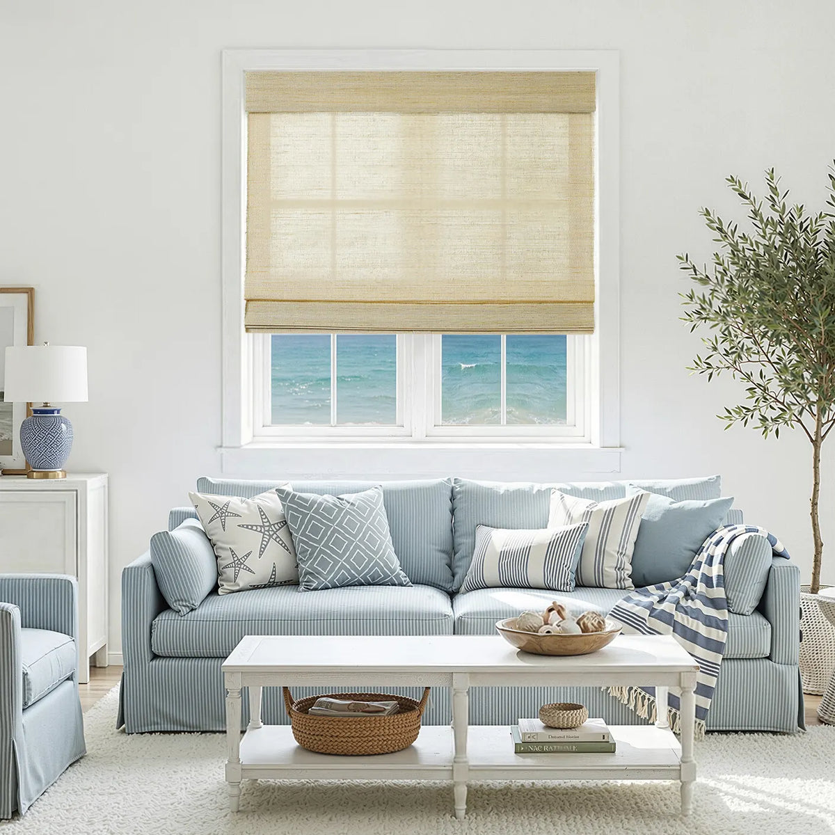 Lay Natural Ramie Bamboo Woven Blind - Coconut