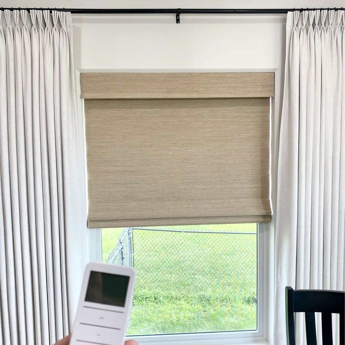 Smart Motorised Window Woven Bamboo Blinds