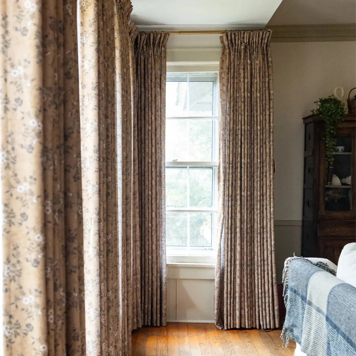 Sara Le x TWOPAGES Vintage Printed Linen Pleated Curtains