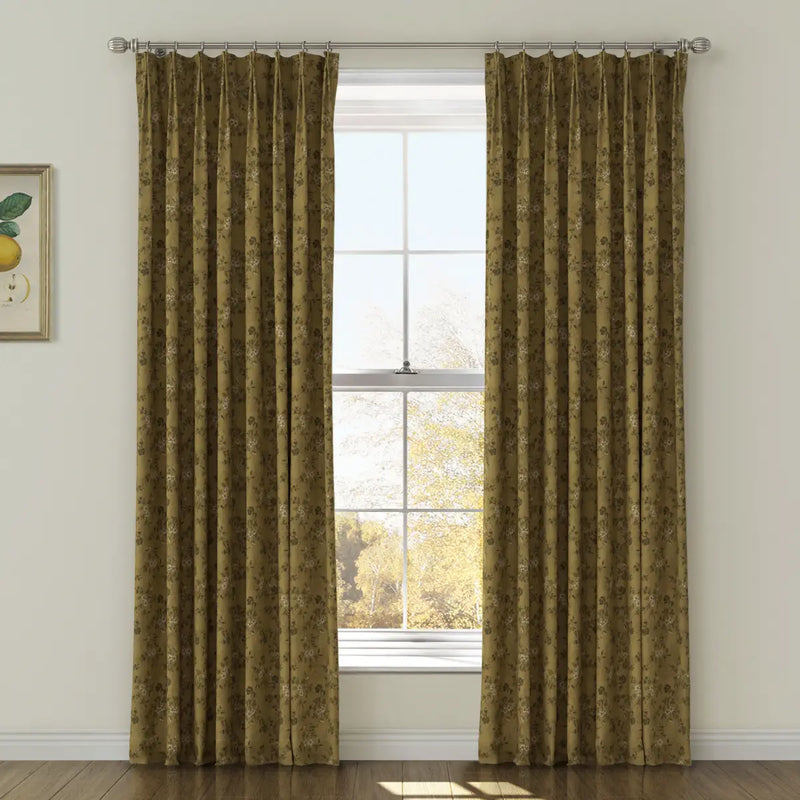 Sara Le x TWOPAGES Vintage Printed Linen Pleated Curtains