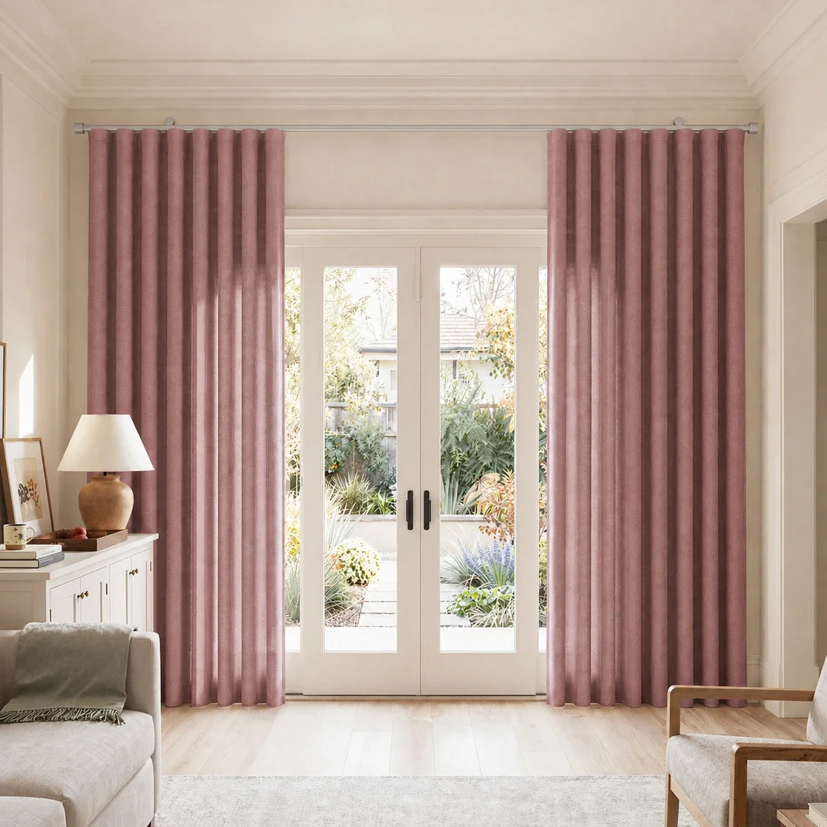 Birkin Velvet S-fold Curtains with Belt Hook - Cato Traverse Rod