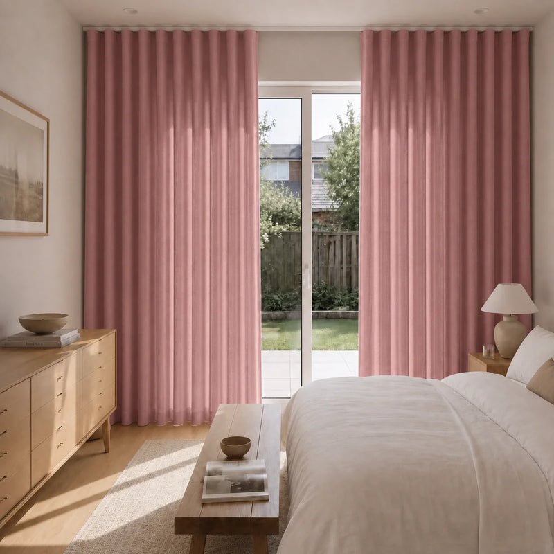 Birkin Velvet S-fold Curtains with Snap Tape - Lora Track