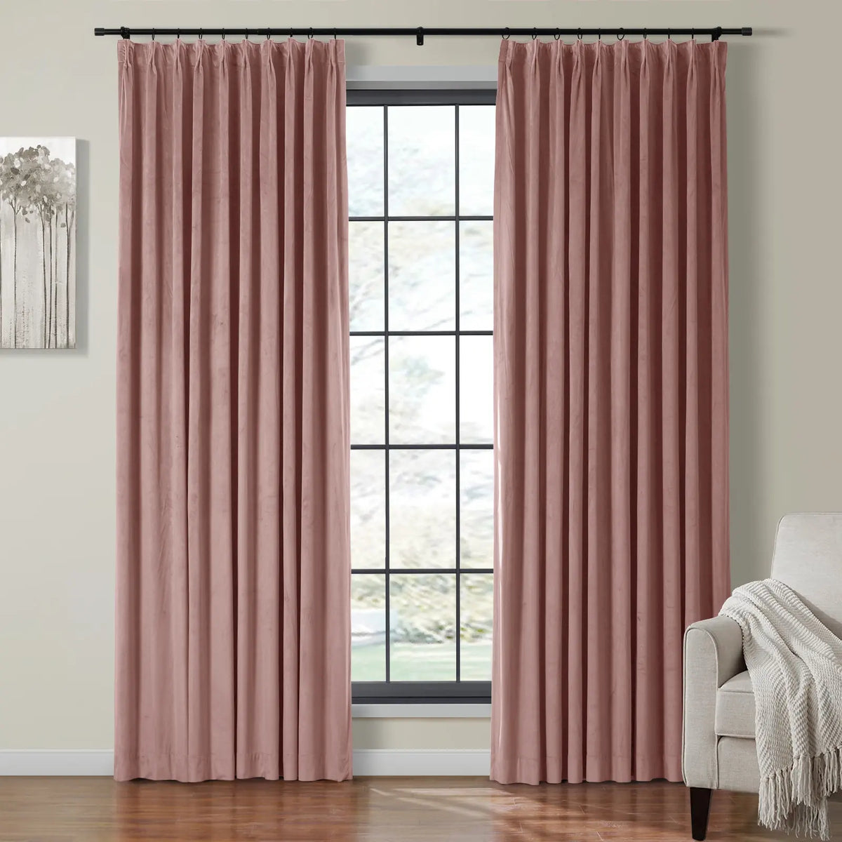 Birkin Velvet Pleated Curtains