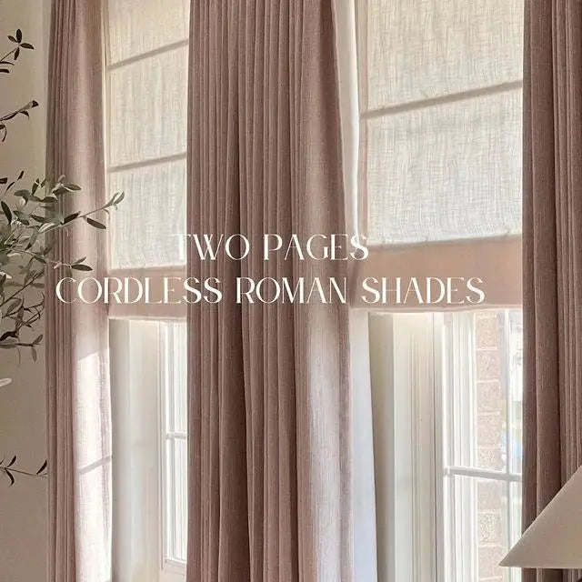 Liz Linen Roman Blind in Wooden Headrail Cordless