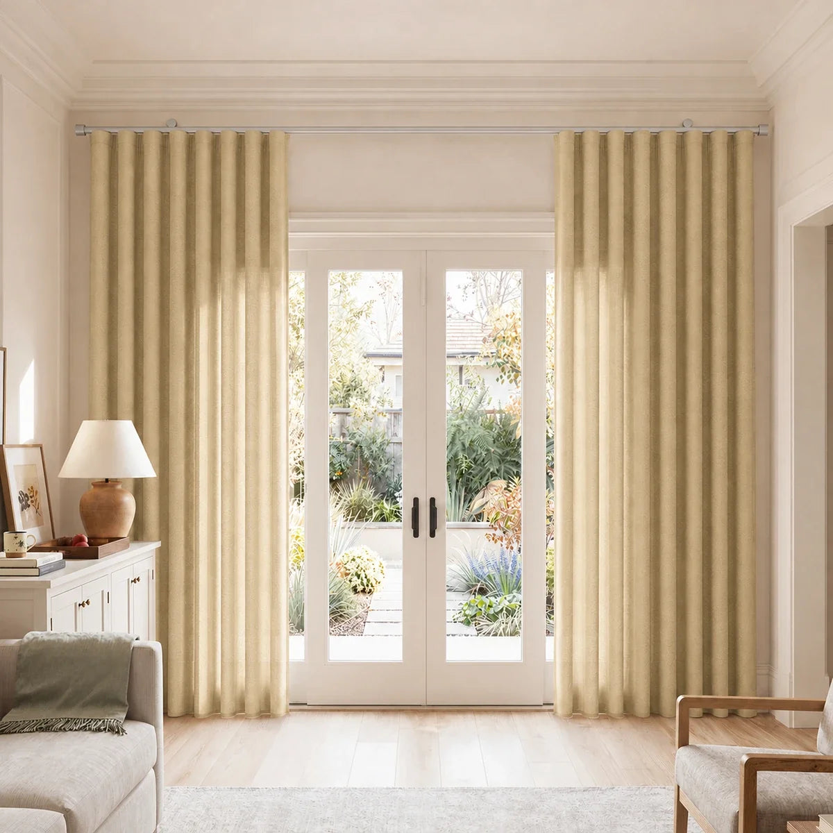 Birkin Velvet S-fold Curtains with Belt Hook - Cato Traverse Rod