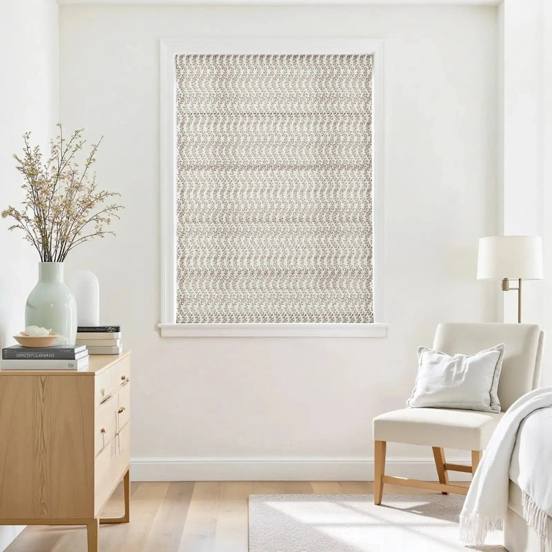 Britt Bengoechea x TWOPAGES Floral Print Linen Cotton Roman Blind Cordless
