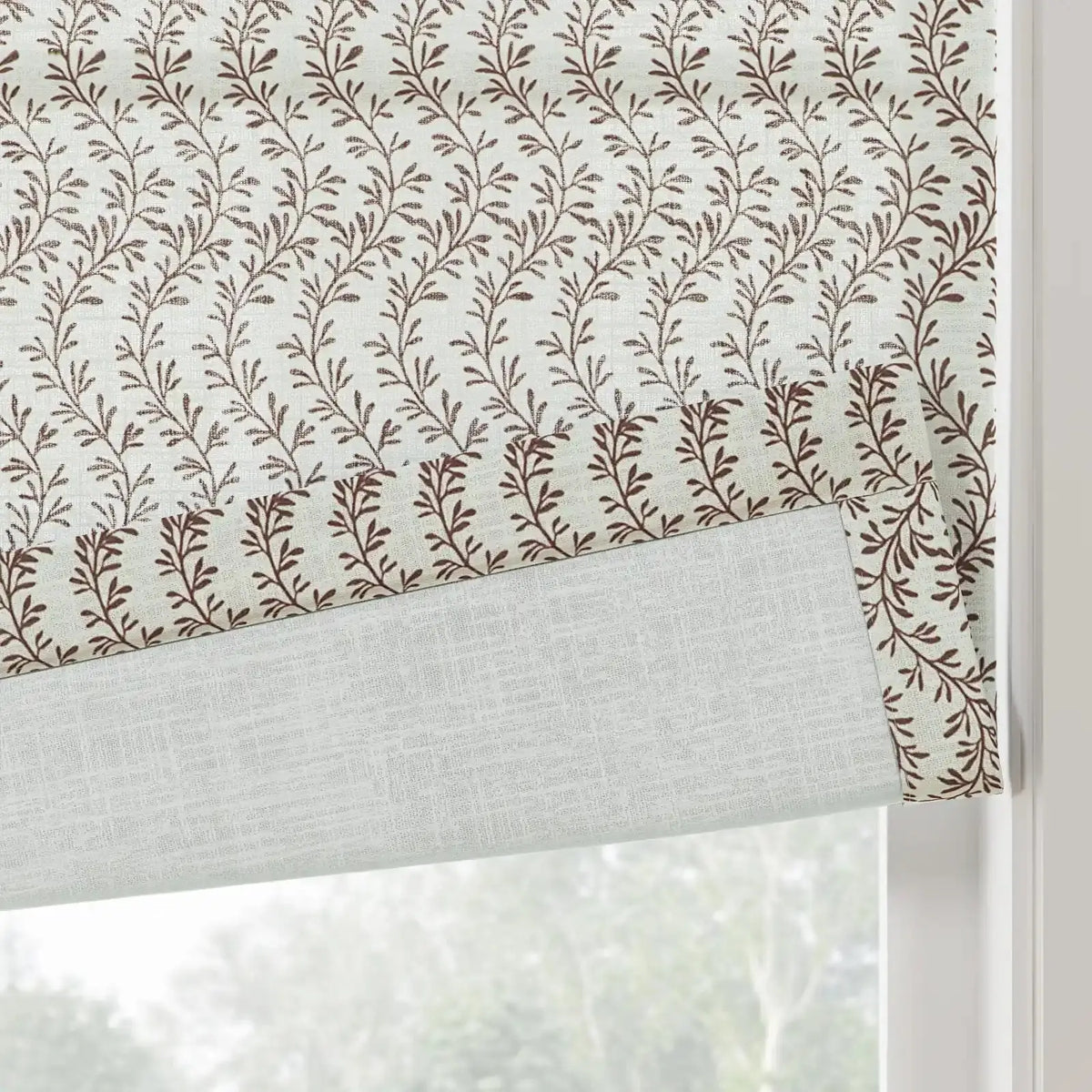 Britt Bengoechea x TWOPAGES Floral Print Linen Cotton Roman Blind Cordless