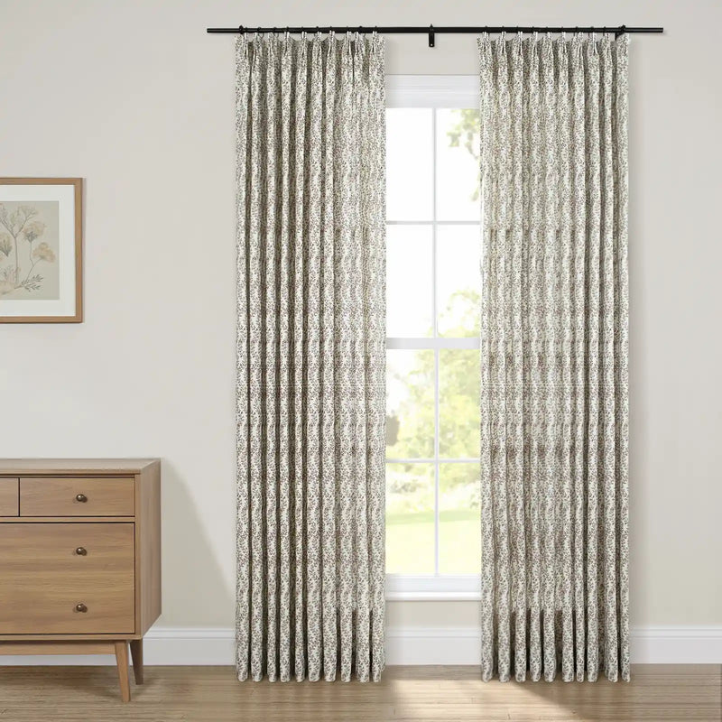 Britt Bengoechea x TWOPAGES Cottage Floral Printed Linen Cotton Pleated Curtains