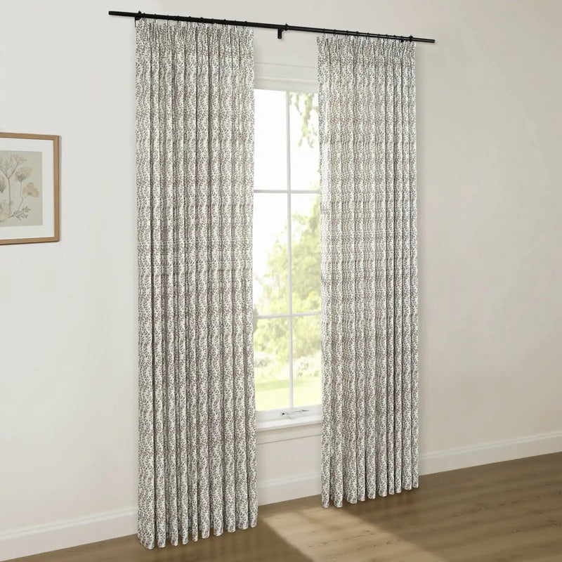 Britt Bengoechea x TWOPAGES Cottage Floral Printed Linen Cotton Pleated Curtains