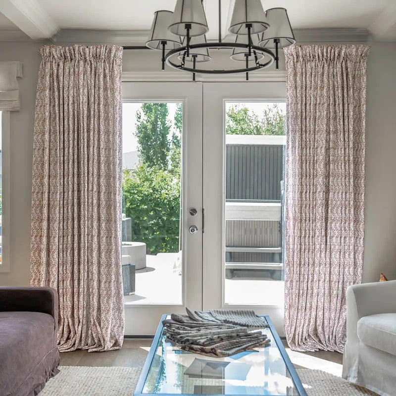 Britt Bengoechea x TWOPAGES Cottage Floral Printed Linen Cotton Pleated Curtains