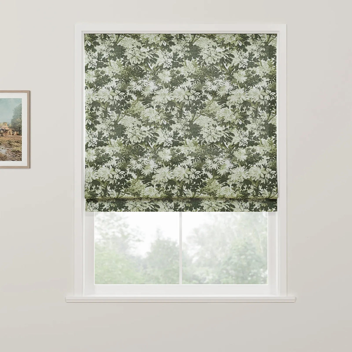 Britt Bengoechea x TWOPAGES Floral Print Linen Cotton Roman Blind Cordless