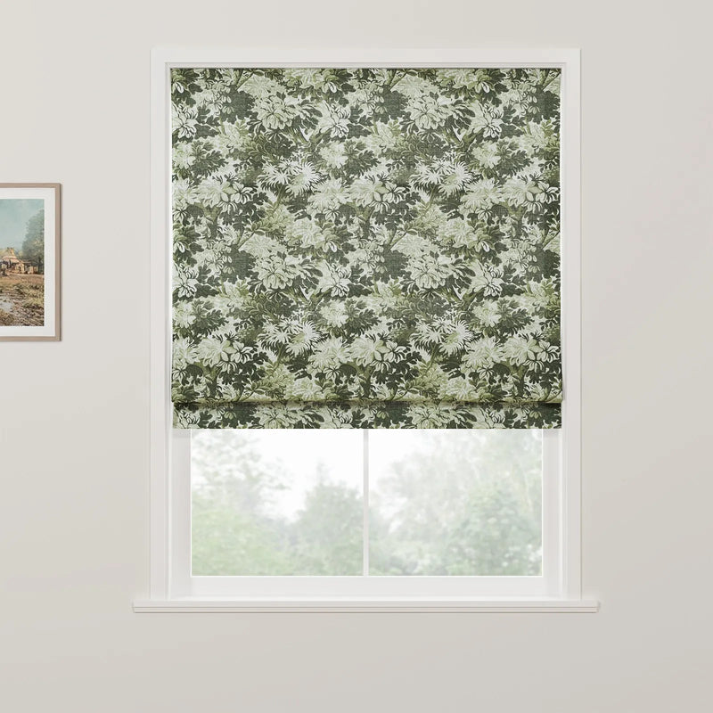Britt Bengoechea x TWOPAGES Floral Print Linen Cotton Roman Blind Cordless