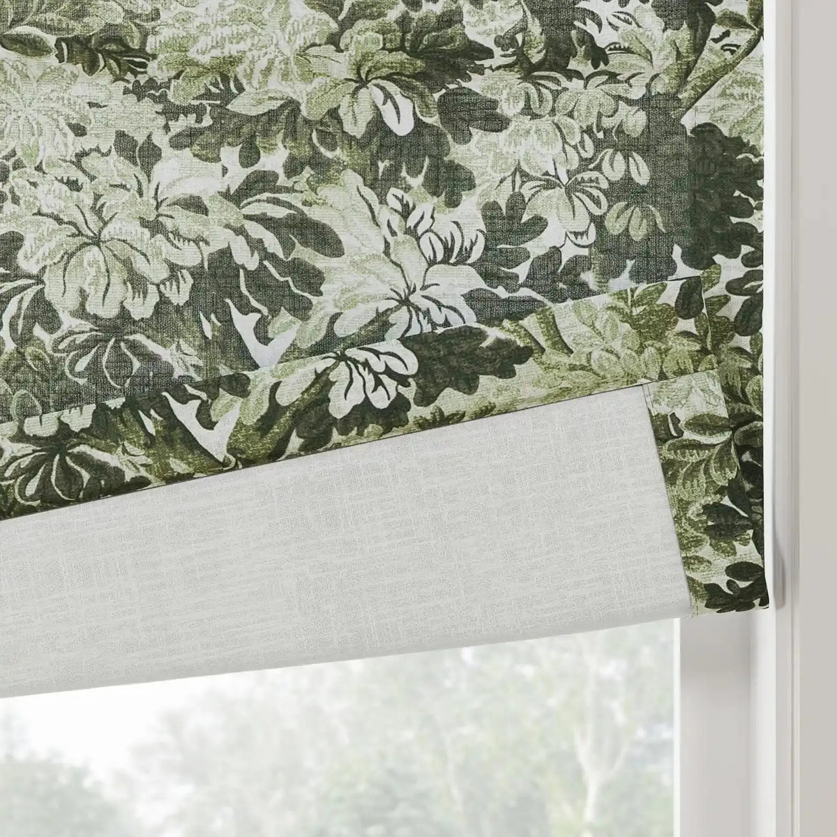Britt Bengoechea x TWOPAGES Floral Print Linen Cotton Roman Blind Cordless