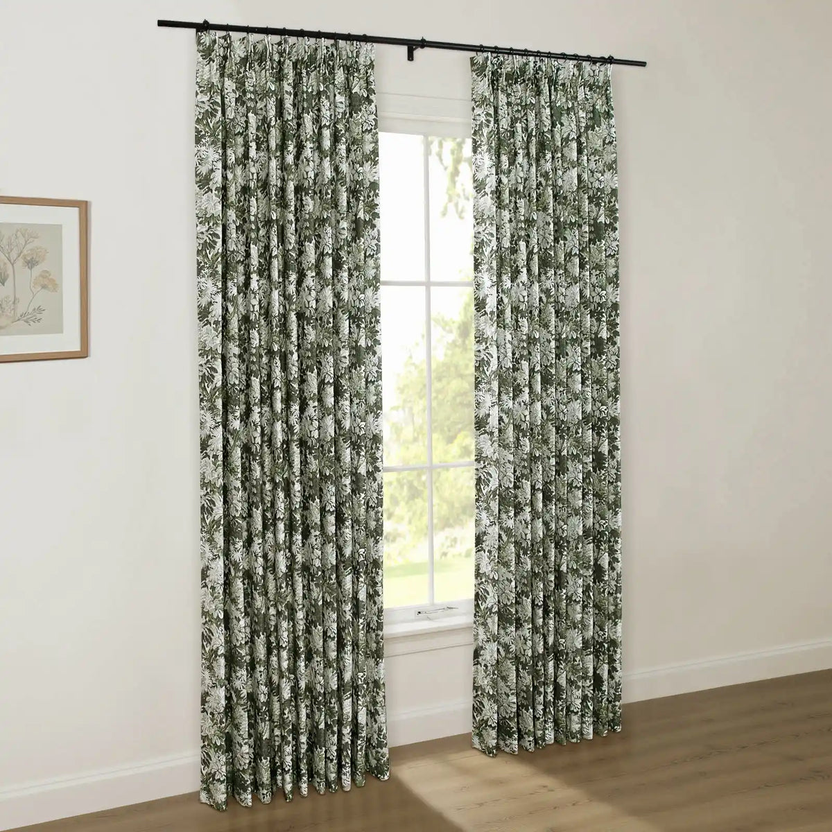 Britt Bengoechea x TWOPAGES Cottage Floral Printed Linen Cotton Pleated Curtains
