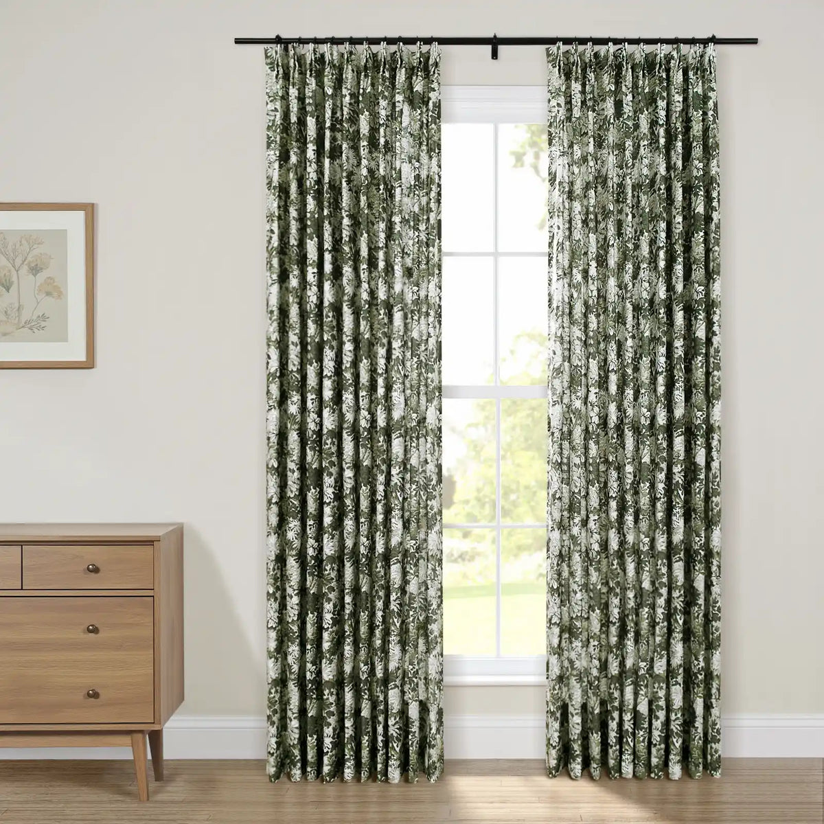 Britt Bengoechea x TWOPAGES Cottage Floral Printed Linen Cotton Pleated Curtains