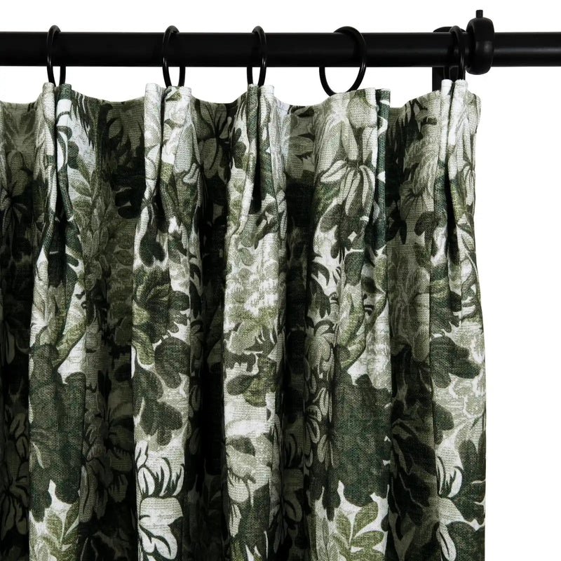 Britt Bengoechea x TWOPAGES Cottage Floral Printed Linen Cotton Pleated Curtains