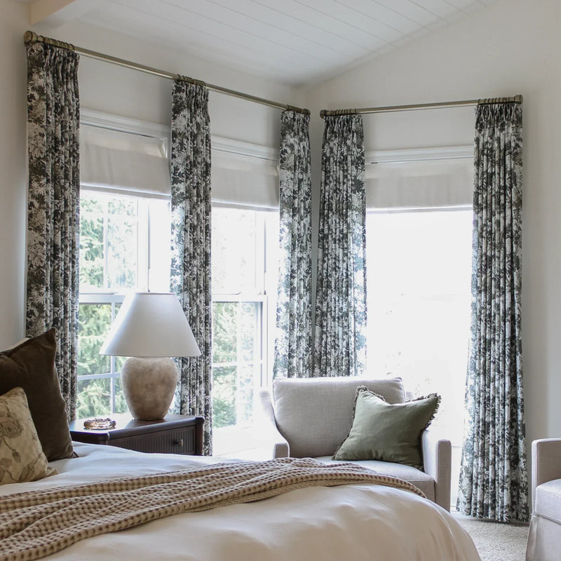 Britt Bengoechea x TWOPAGES Cottage Floral Printed Linen Cotton Pleated Curtains