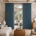 Karin Pure Wool S-fold Curtains with Snap Tape - Cato Traverse Rod