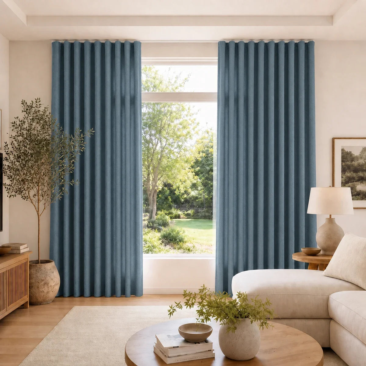 Karin Pure Wool S-fold Curtains with Belt Hook - Lora Track