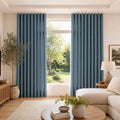 Karin Pure Wool S-fold Curtains with Snap Tape - Lora Track