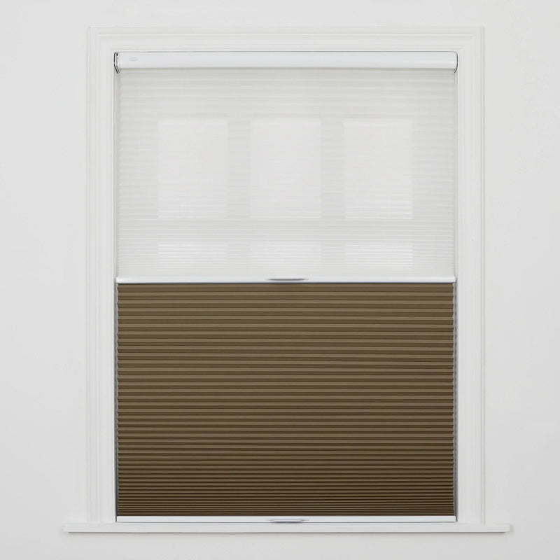 Aura No-Drill Day Night Blockout Cellular Window Blinds Cordless