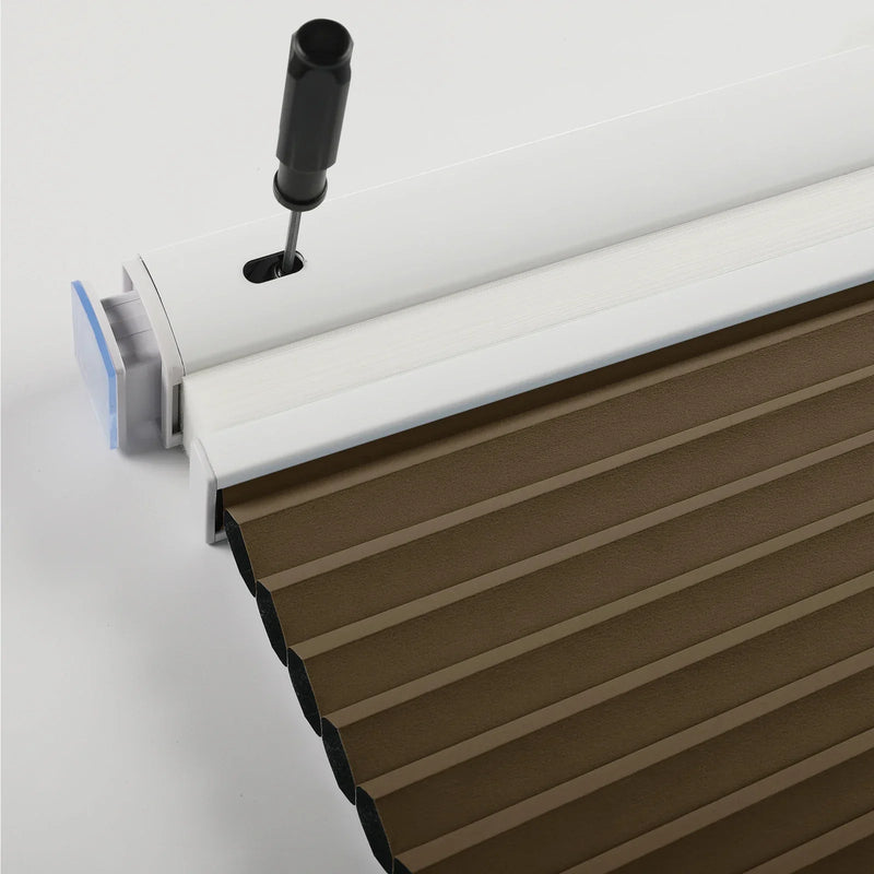 Aura No-Drill Day Night Blockout Cellular Window Blinds Cordless