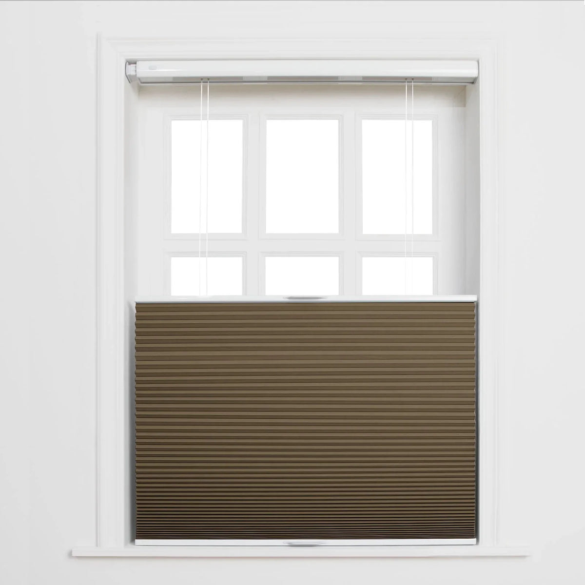 Aura No-Drill Top Down Bottom Up Blockout Cellular Window Blinds Cordless