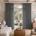 Karin Pure Wool S-fold Curtains with Snap Tape - Cato Traverse Rod