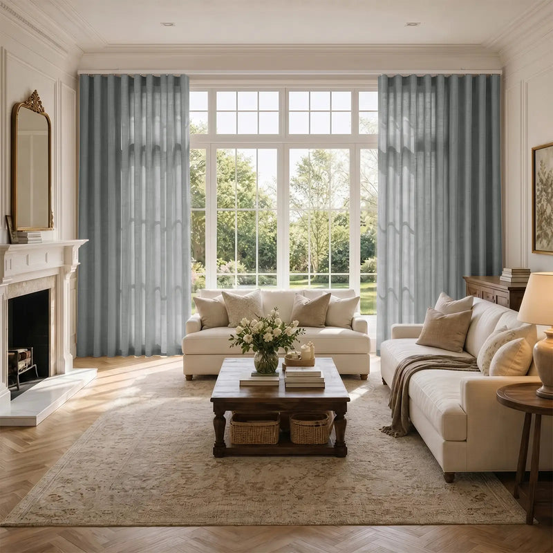 Liz Linen S-fold Curtain with Belt Hook - Lora Track