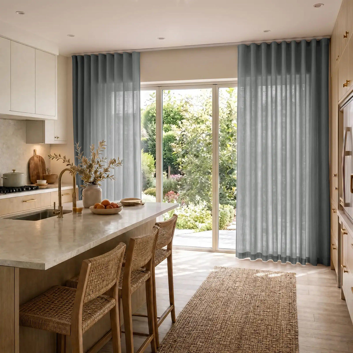 Liz Linen S-fold Curtain with Belt Hook - Lora Track