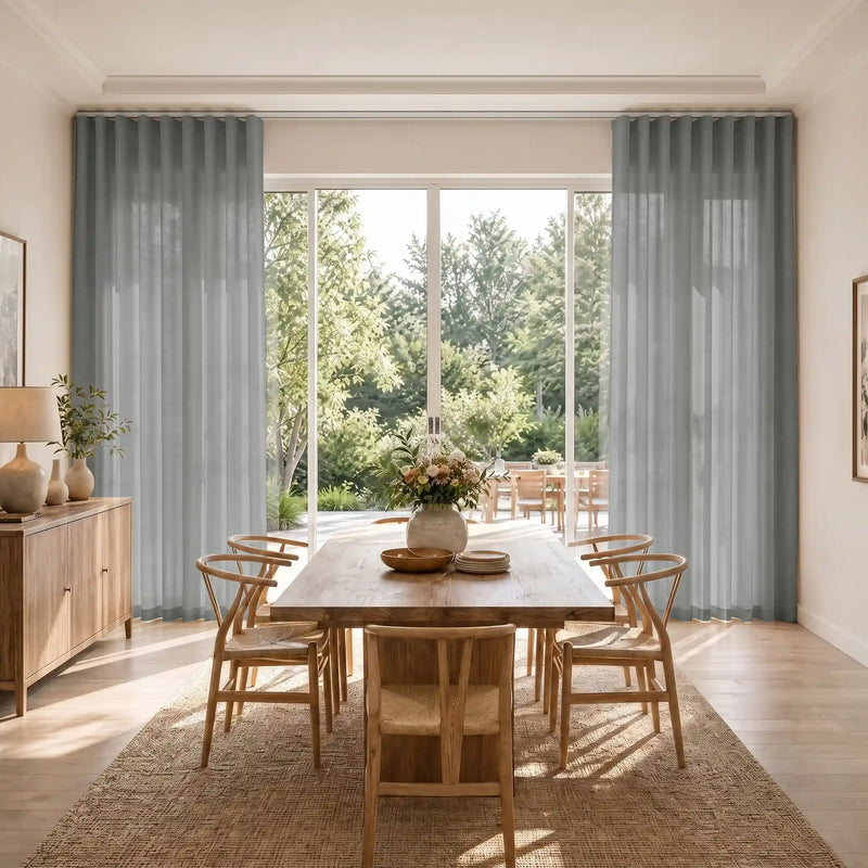 Liz Linen S-fold Curtains with Snap Tape - Lora Track