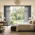 Liz Linen Ripple Fold Curtain with Belt Hook - Cato Traverse Rod- -TWOPAGES