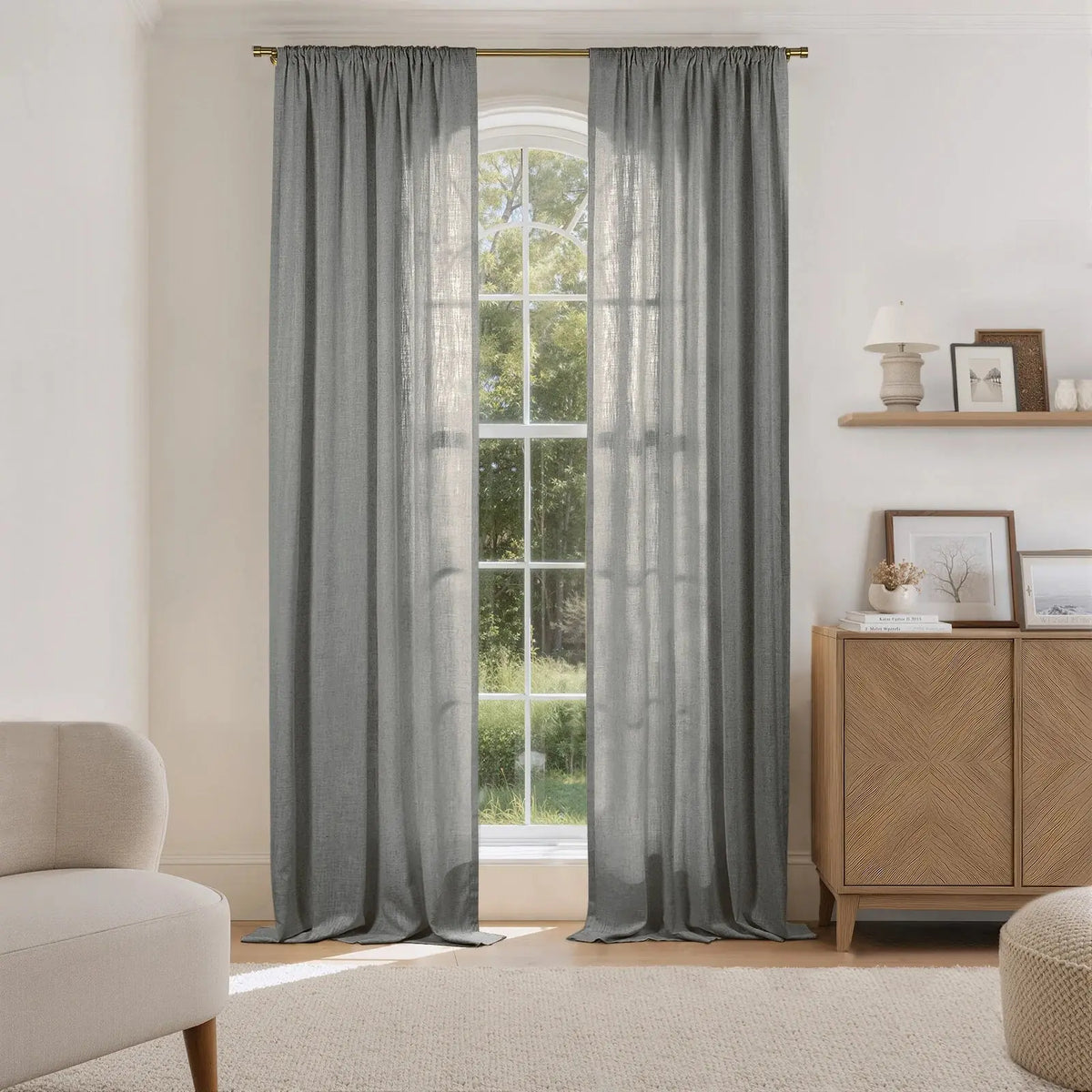Liz Linen Soft Top Curtains