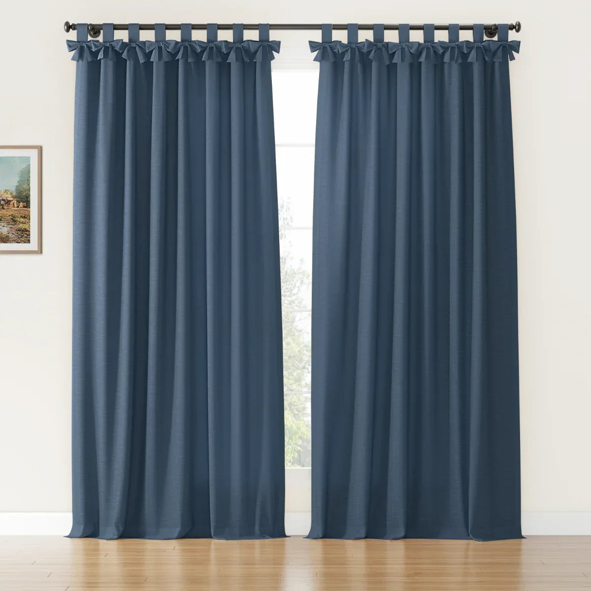 Jawara Textured Linen Cotton Tie Top Curtains