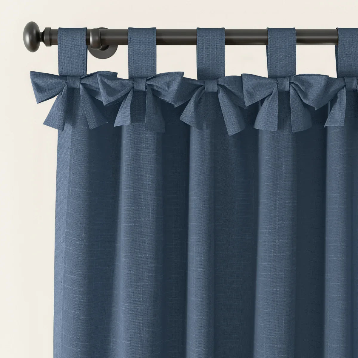 Jawara Textured Linen Cotton Tie Top Curtains