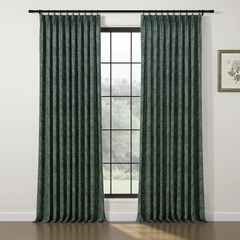 Sara Le x TWOPAGES Vintage Printed Linen Pleated Curtains