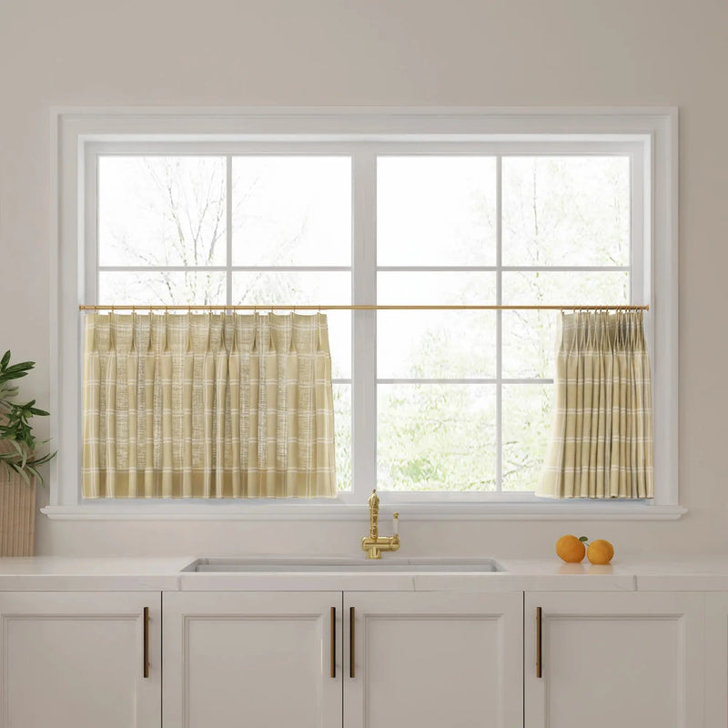 Stefana Silber x TWOPAGES Graphic Printed Linen Pleated Cafe Curtains