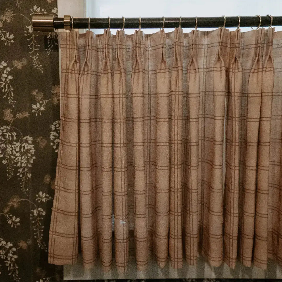 Stefana Silber x TWOPAGES Graphic Printed Linen Pleated Cafe Curtains