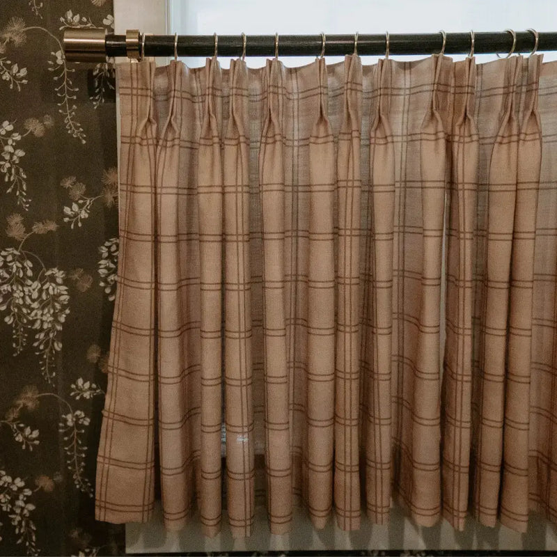 Stefana Silber x TWOPAGES Graphic Printed Linen Pleated Cafe Curtains