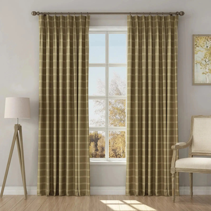 Stefana Silber x TWOPAGES Graphic Printed Linen Blend Pleated Curtains
