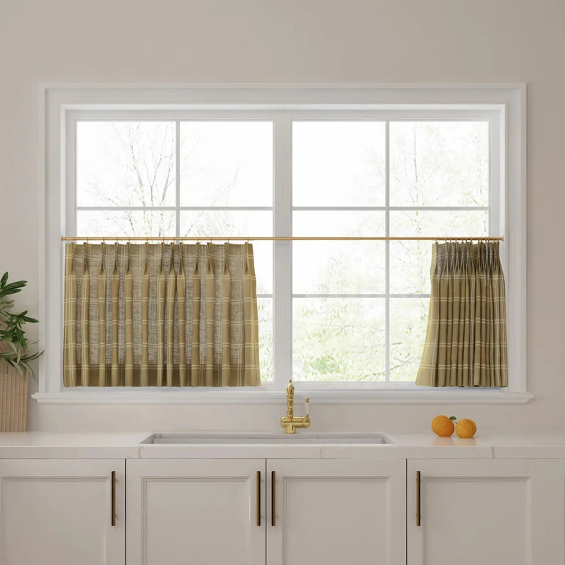 Stefana Silber x TWOPAGES Graphic Printed Linen Pleated Cafe Curtains