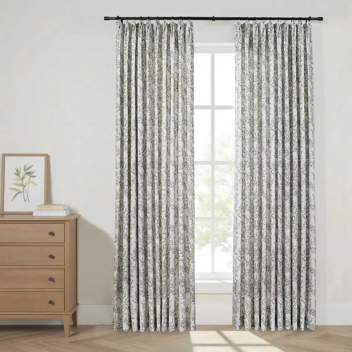 Sara Le x TWOPAGES Vintage Printed Linen Pleated Curtains