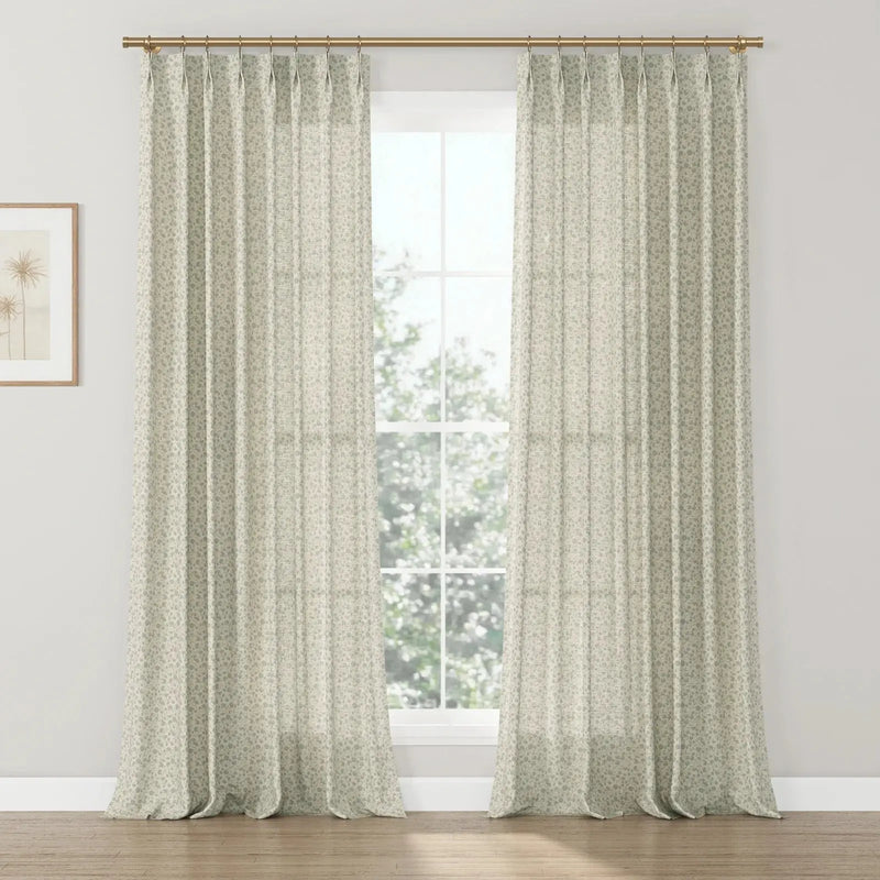 Rebecca Hughes x TWOPAGES Classic Vintage Printed Cotton Pleated Curtains