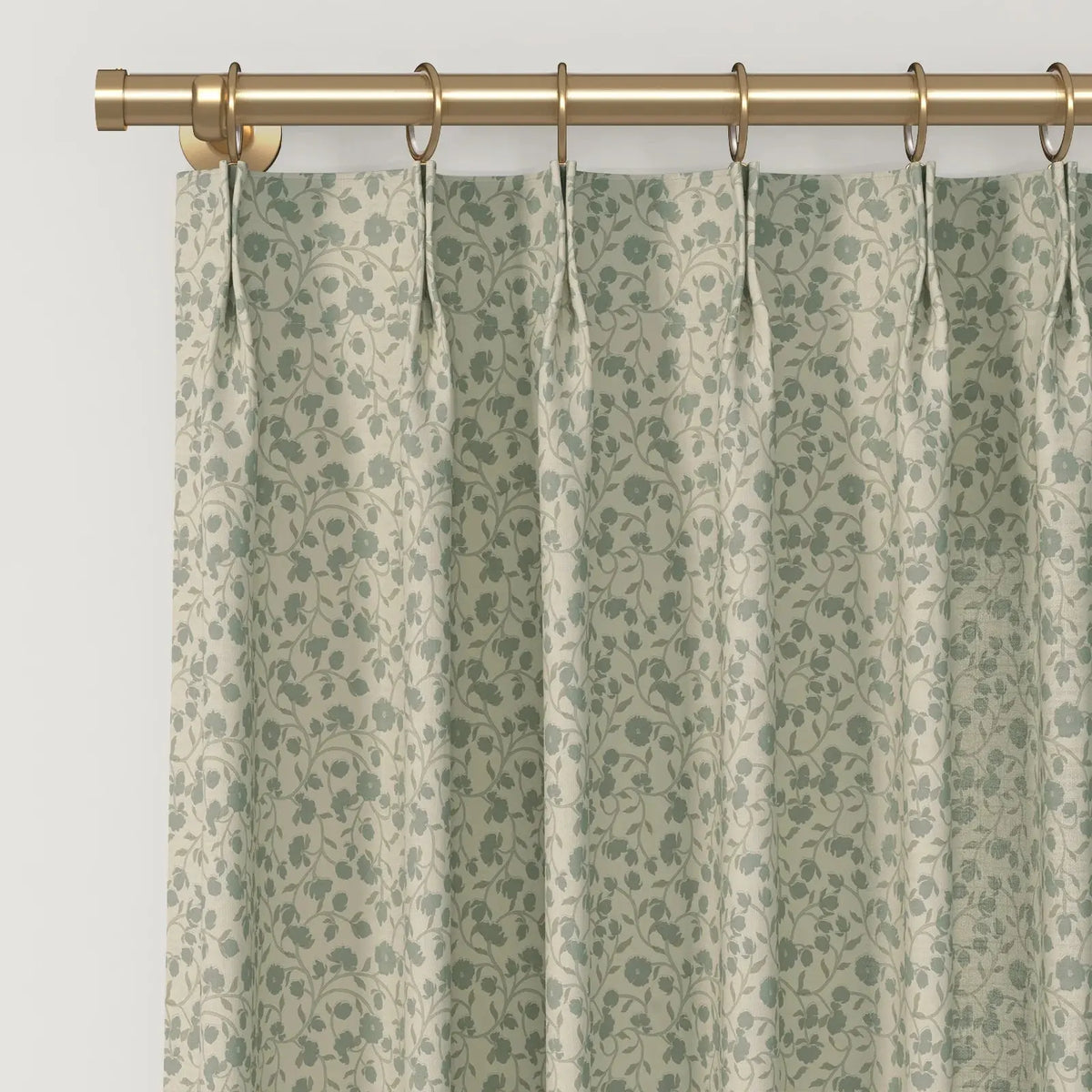 Rebecca Hughes x TWOPAGES Classic Vintage Printed Cotton Pleated Curtains
