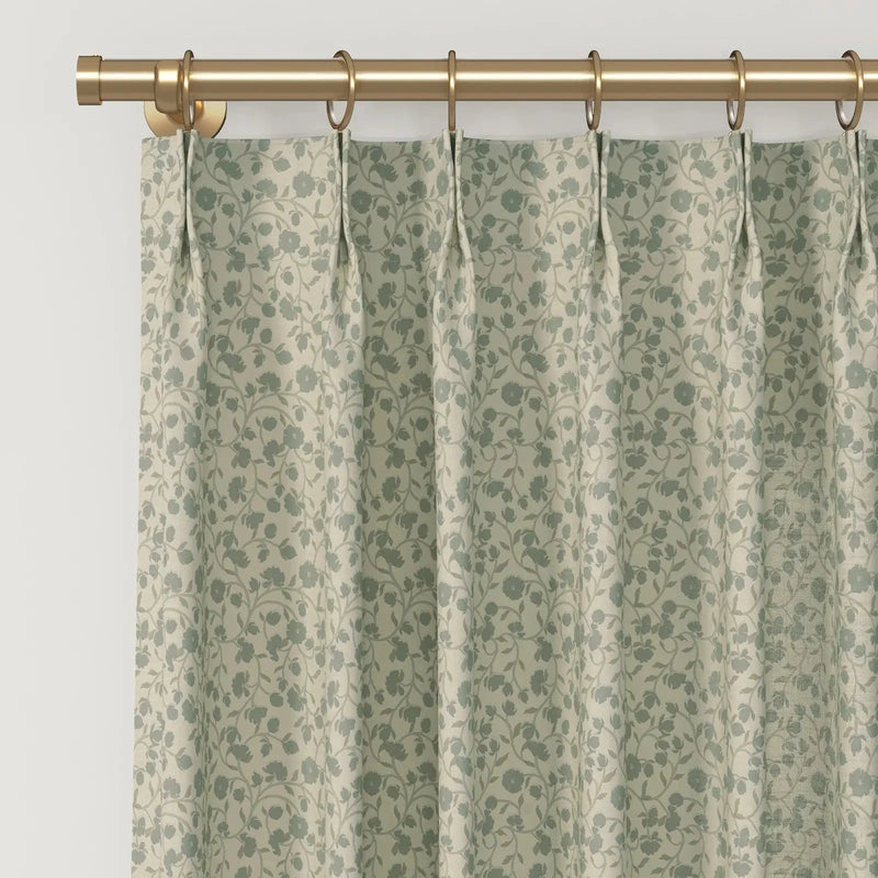 Rebecca Hughes x TWOPAGES Classic Vintage Printed Cotton Pleated Curtains