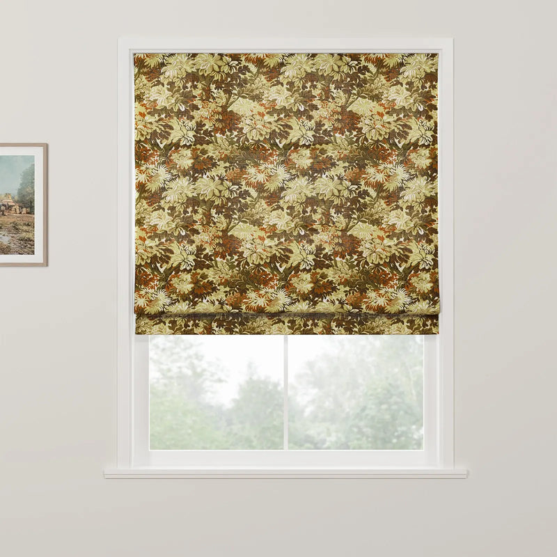 Britt Bengoechea x TWOPAGES Floral Print Linen Cotton Roman Blind Cordless