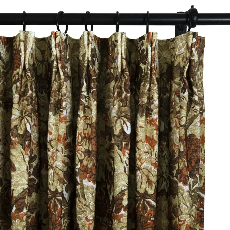 Britt Bengoechea x TWOPAGES Cottage Floral Printed Linen Cotton Pleated Curtains