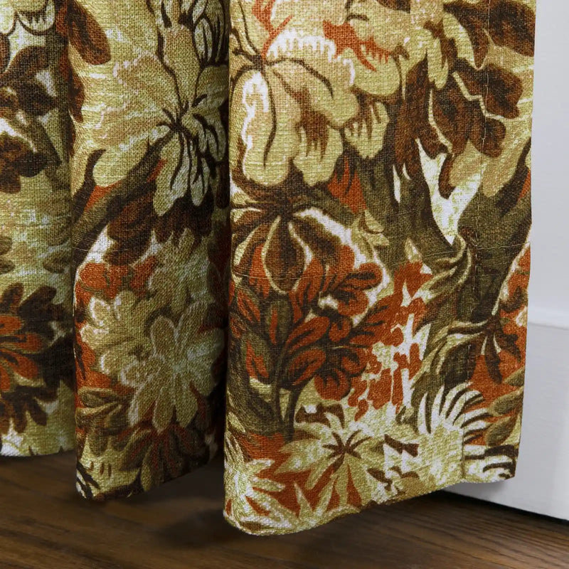 Britt Bengoechea x TWOPAGES Cottage Floral Printed Linen Cotton Pleated Curtains