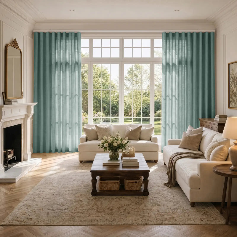Liz Linen S-fold Curtain with Belt Hook - Lora Track