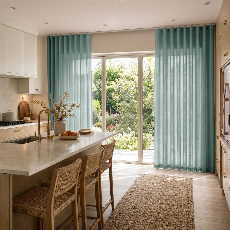 Liz Linen S-fold Curtain with Belt Hook - Lora Track